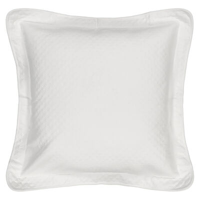 Historic Charleston King Charles European Cotton Matelasse Decorative Pillow Sham, White
